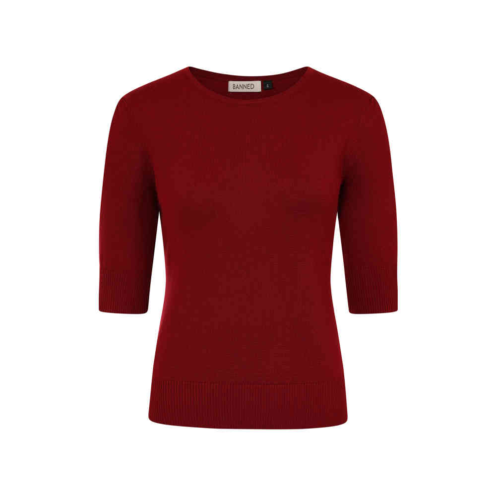 Banned - Grace Pull en tricot - Bordeaux rouge